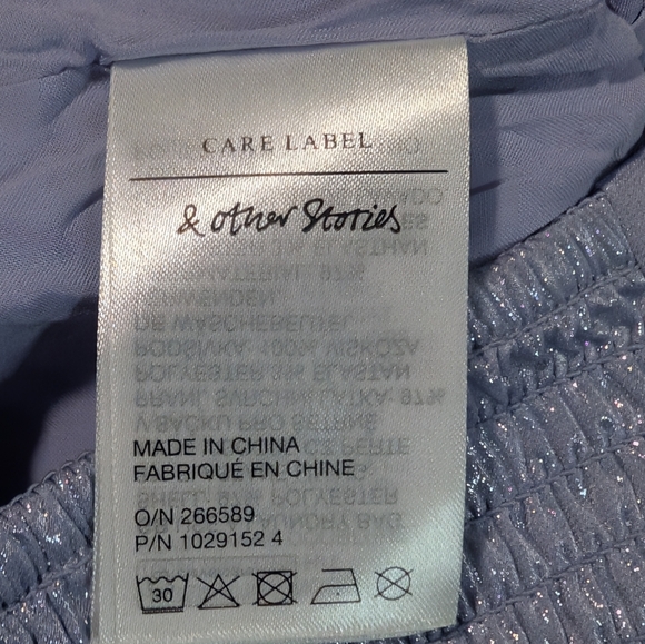 & OTHER STORIES | Metallic Puff Sleeve Top In Lilac - Picture 8 of 13